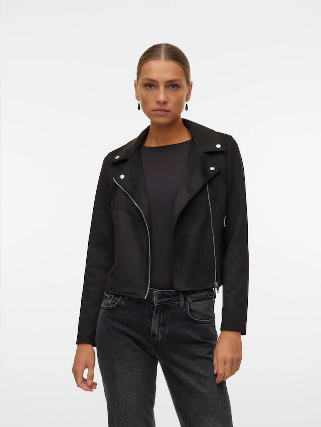 Vero Moda Bikerjacke »VMJOSE SHORT FAUX SUEDE JACKET GA NOOS« mit asymetrischem Reißverschluss