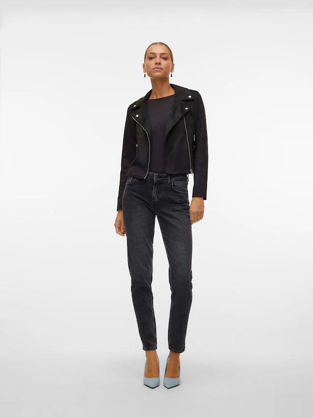 Vero Moda Bikerjacke »VMJOSE SHORT FAUX SUEDE JACKET GA NOOS« mit asymetrischem Reißverschluss