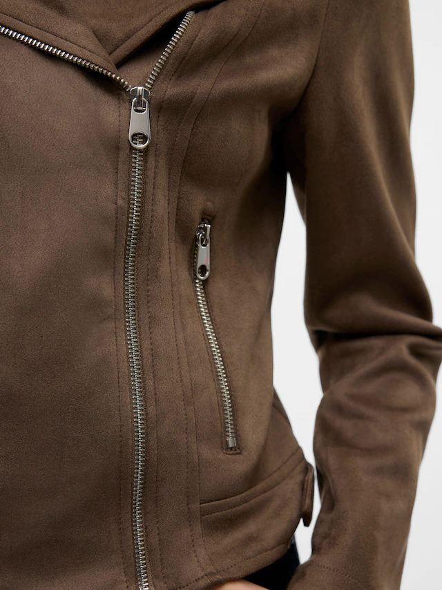 Vero Moda Bikerjacke »VMJOSE SHORT FAUX SUEDE JACKET GA NOOS« mit asymetrischem Reißverschluss