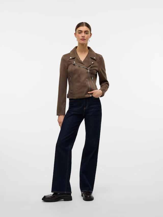 Vero Moda Bikerjacke »VMJOSE SHORT FAUX SUEDE JACKET GA NOOS« mit asymetrischem Reißverschluss