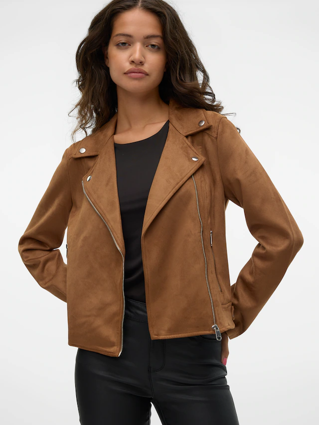 Vero Moda Bikerjacke »VMJOSE SHORT FAUX SUEDE JACKET GA NOOS« mit asymetrischem Reißverschluss