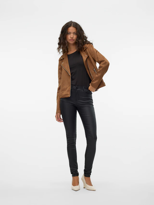 Vero Moda Bikerjacke »VMJOSE SHORT FAUX SUEDE JACKET GA NOOS« mit asymetrischem Reißverschluss