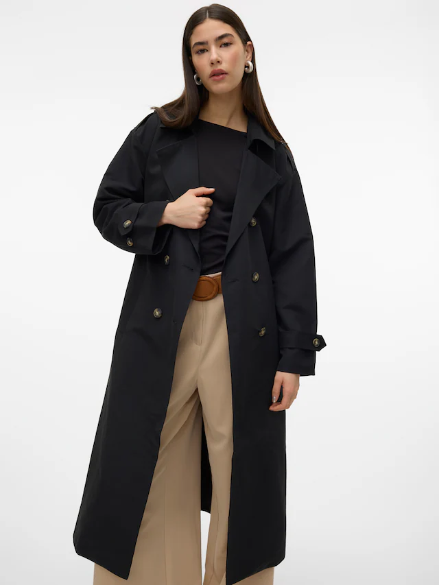 Vero Moda Trenchcoat »VMCHLOE LONG TRENCHCOAT GA NOOS« Zweireiher mit Bindegürtel, Oversized