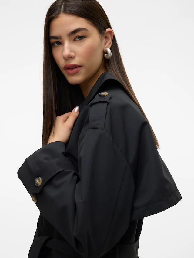 Vero Moda Trenchcoat »VMCHLOE LONG TRENCHCOAT GA NOOS« Zweireiher mit Bindegürtel, Oversized