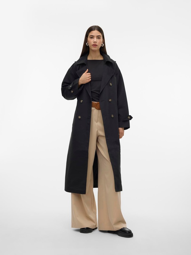 Vero Moda Trenchcoat »VMCHLOE LONG TRENCHCOAT GA NOOS« Zweireiher mit Bindegürtel, Oversized