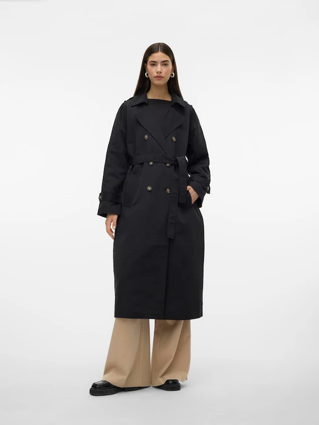 Vero Moda Trenchcoat »VMCHLOE LONG TRENCHCOAT GA NOOS« Zweireiher mit Bindegürtel, Oversized