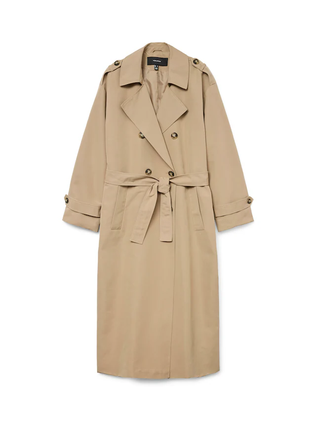 Vero Moda Trenchcoat »VMCHLOE LONG TRENCHCOAT GA NOOS« Zweireiher mit Bindegürtel, Oversized