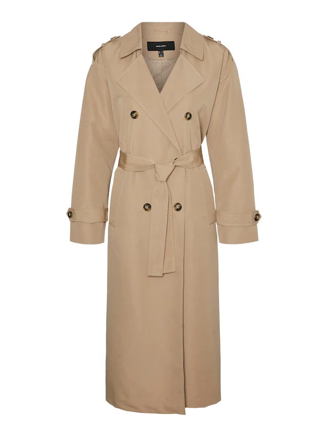 Vero Moda Trenchcoat »VMCHLOE LONG TRENCHCOAT GA NOOS« Zweireiher mit Bindegürtel, Oversized