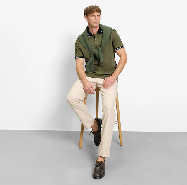 OLYMP Poloshirt »Casual« farbliche Kontrast-Details