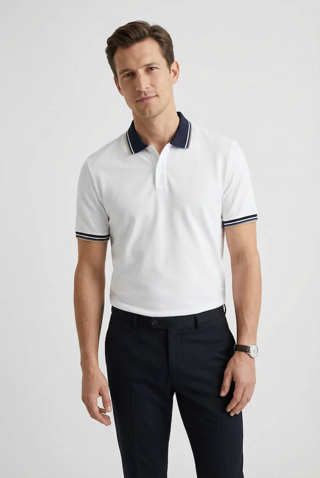 OLYMP Poloshirt »Casual« farbliche Kontrast-Details