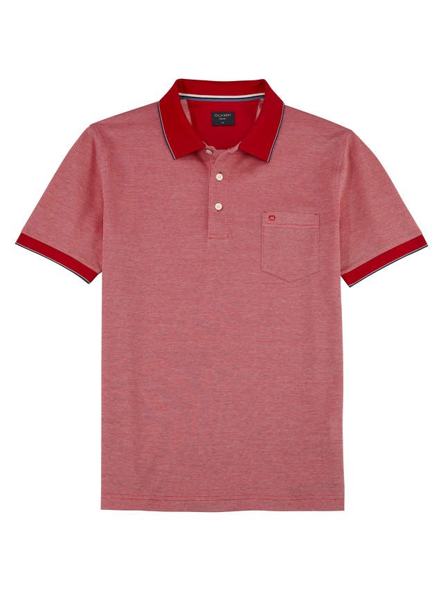 OLYMP Poloshirt »Casual« Two-Tone Piqué, Seitenschlitzen im Saum