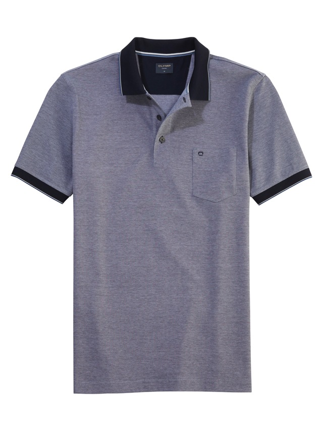 OLYMP Poloshirt »Casual« Two-Tone Piqué, Seitenschlitzen im Saum