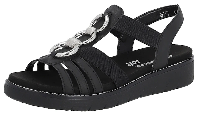 Remonte Sandale , Sommerschuh, Sandalette, Keilabsatz, mit praktischen Gummizügen