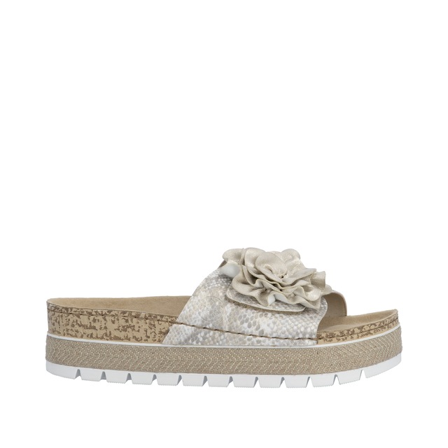Rieker Pantolette Sommerschuh, Schlappen mit modischem Plateau