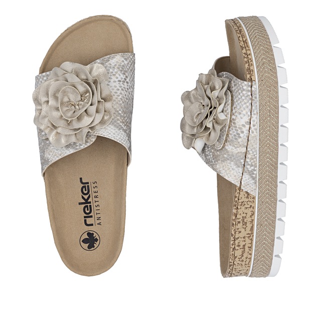 Rieker Pantolette Sommerschuh, Schlappen mit modischem Plateau