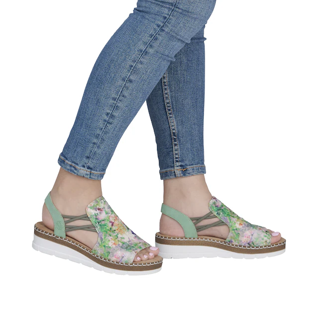 Rieker Sandale Sommerschuh, Sandalette, Keilabsatz, in modischer Optik