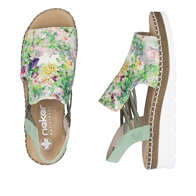 Rieker Sandale Sommerschuh, Sandalette, Keilabsatz, in modischer Optik