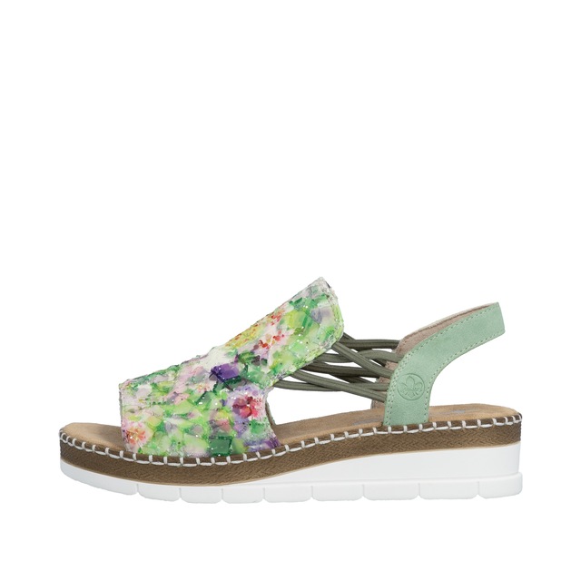 Rieker Sandale Sommerschuh, Sandalette, Keilabsatz, in modischer Optik