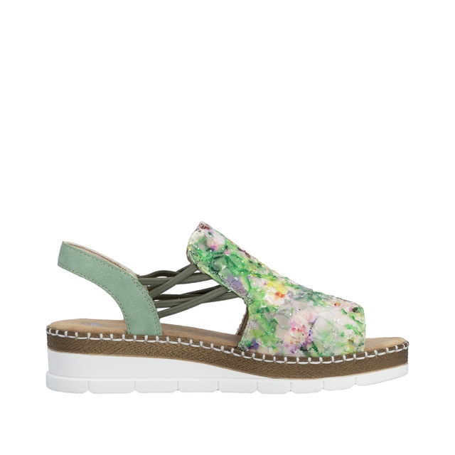 Rieker Sandale Sommerschuh, Sandalette, Keilabsatz, in modischer Optik