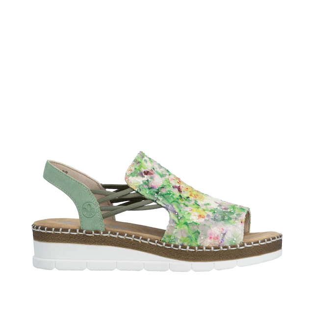 Rieker Sandale Sommerschuh, Sandalette, Keilabsatz, in modischer Optik