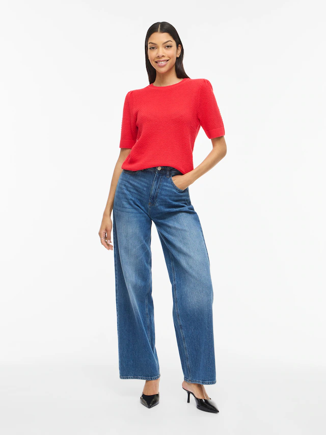 Vila Kurzarmpullover »VIDALO O-NECK S/S KNIT TOP - NOOS«