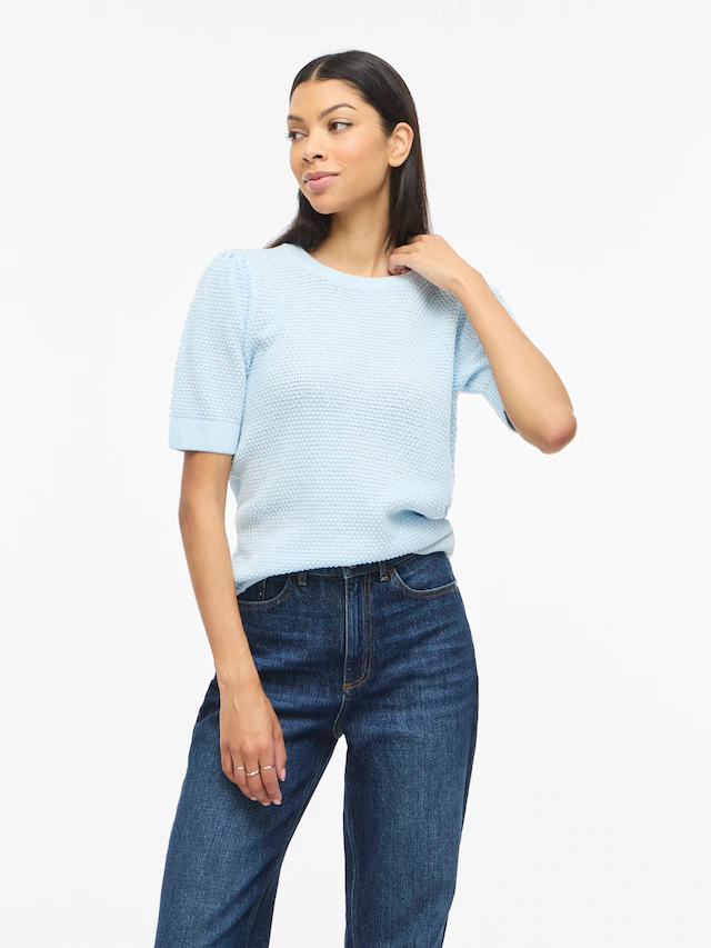 Vila Kurzarmpullover »VIDALO O-NECK S/S KNIT TOP - NOOS«