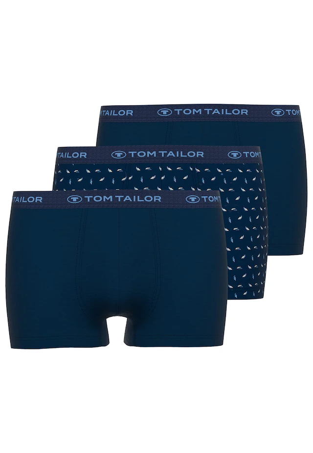 TOM TAILOR Boxershorts »Buffer« weich, bequem, eng, elastisch, Logobund, Baumwollmix