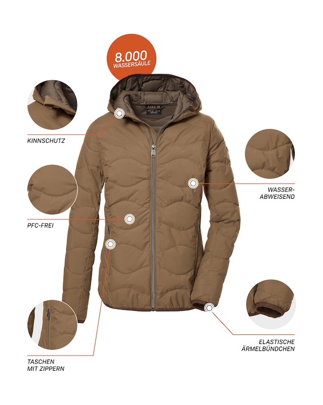 G.I.G.A. DX by killtec Steppjacke »GW 21 WMN QLTD JCKT« Elegante, wasserabweisende Damenjacke aus recycelten Materialien