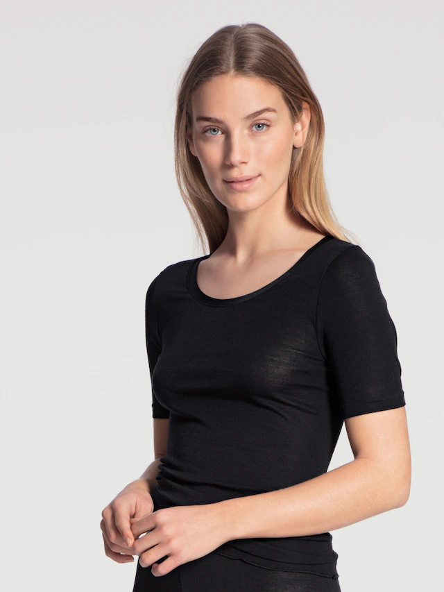 CALIDA Kurzarmshirt »True Confidence« Satinbandeinfassung, Rundhalsausschnitt, Kurzarm