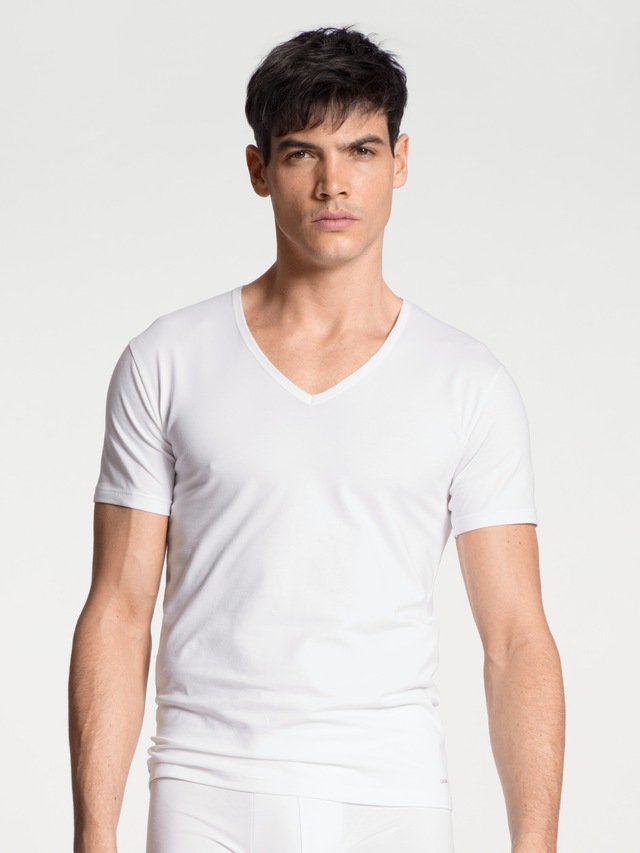 CALIDA T-Shirt »Cotton Code« V-Ausschnitt, formstabiler Single Jersey, elastisch, Kurzarm
