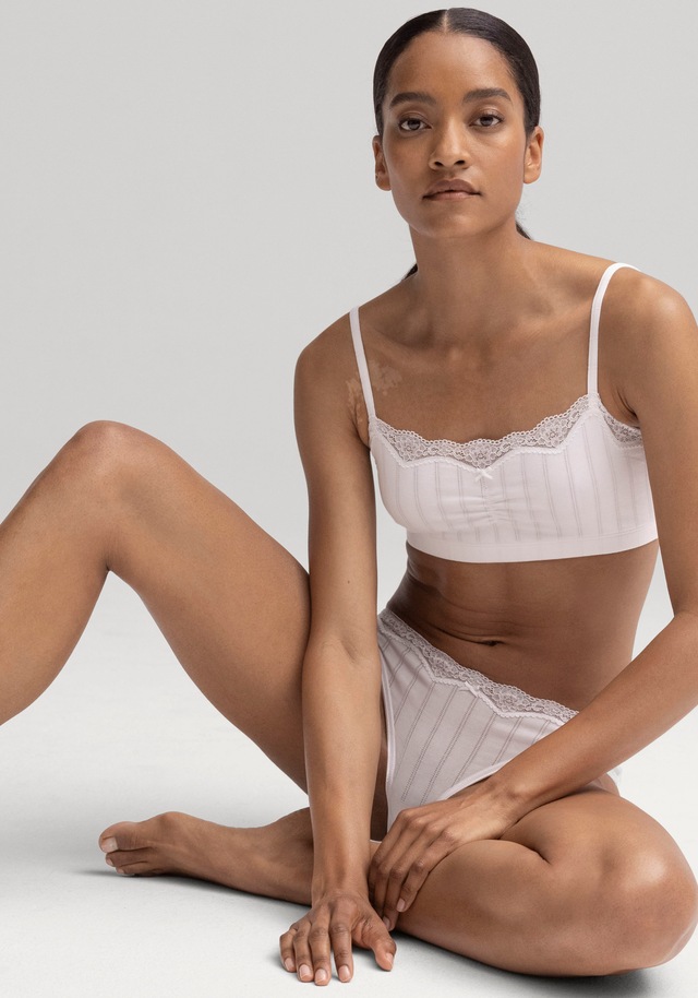 CALIDA Hüftslip »Etude Toujours« florale Spitze, Single Jersey, weich, Nadelstreifen-Optik