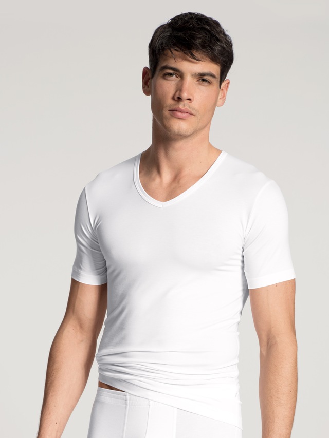 CALIDA Kurzarmshirt »Focus« V-Ausschnitt, Single Jersey, flache Nähte, elastisch, weich