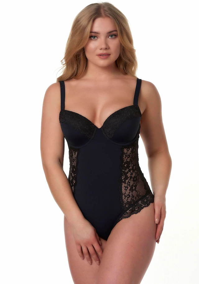 After Eden D-cup & up Body »MILA« mit Spitze, verstellbare Träger, mit Bügel, vorgeformte Cups, feminin