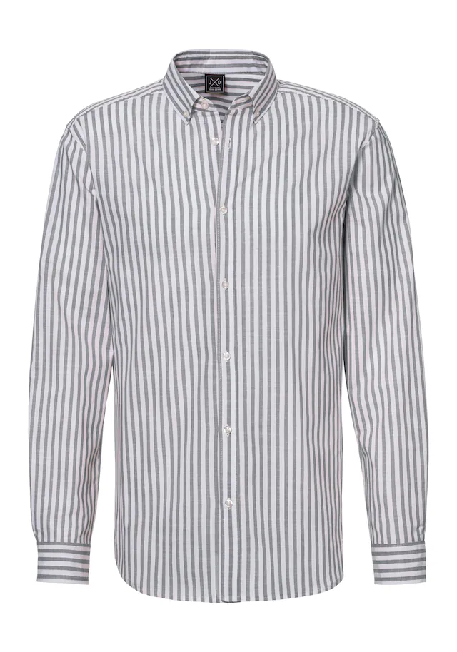 John Devin Langarmhemd », Streifenhemd langarm mit Button-down-Kragen« aus leichter Baumwolle-Webware, Regular-fit