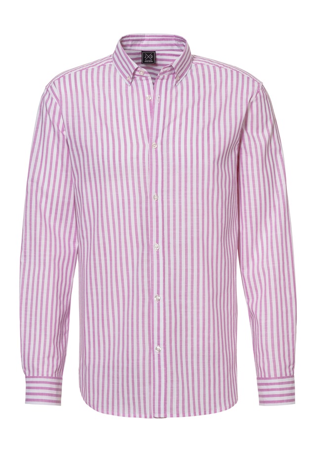 John Devin Langarmhemd », Streifenhemd langarm mit Button-down-Kragen« aus leichter Baumwolle-Webware, Regular-fit
