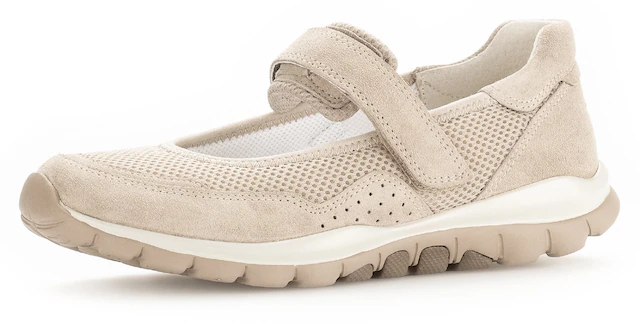 Gabor Riemchenballerina , Klettschuh, Freizeitschuh, Komfortschuh mit Lochmuster