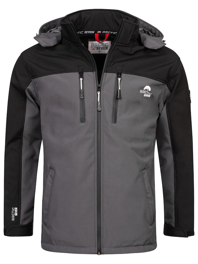 Arctic Seven Softshelljacke »ASSurvivo« Outdoorjacke mit abnehmbarer Kapuze