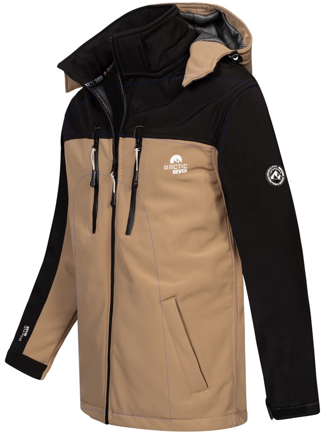 Arctic Seven Softshelljacke »ASSurvivo« Outdoorjacke mit abnehmbarer Kapuze