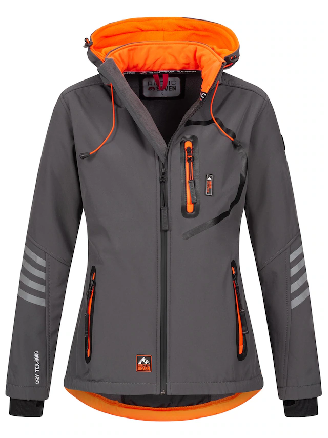 Arctic Seven Softshelljacke »ASNicolia« funktionale Outdoorjacke mit abnehmbarer Kapuze