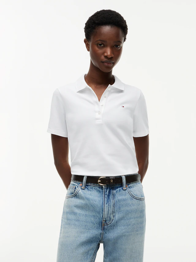 Tommy Hilfiger Poloshirt »1985 SLIM PIQUE POLO SHORT SLEEVE« mit Tommy Hilfiger Logo-Flag