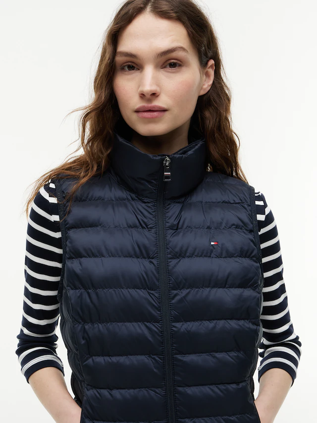Tommy Hilfiger Steppweste »LW PADDED GLOBAL STRIPE VEST« Global Serie TH WOMEN, abnehmbare Kapuze, Übergangsweste