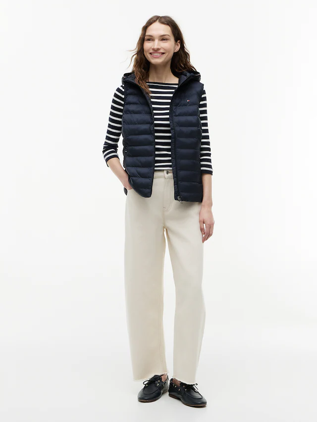 Tommy Hilfiger Steppweste »LW PADDED GLOBAL STRIPE VEST« Global Serie TH WOMEN, abnehmbare Kapuze, Übergangsweste