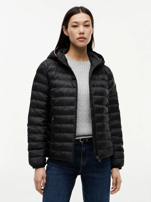 Tommy Hilfiger Steppjacke »LW PADDED GLOBAL STRIPE JACKET« Global Serie TH WOMEN, mit Kapuze sportive Kapuze mit Global Stripe