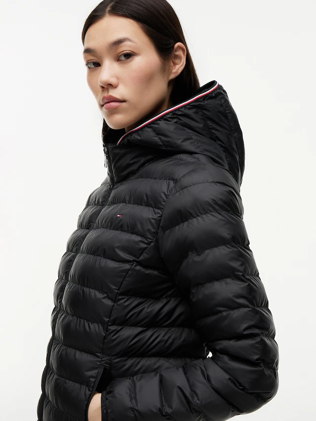 Tommy Hilfiger Steppjacke »LW PADDED GLOBAL STRIPE JACKET« Global Serie TH WOMEN, mit Kapuze sportive Kapuze mit Global Stripe