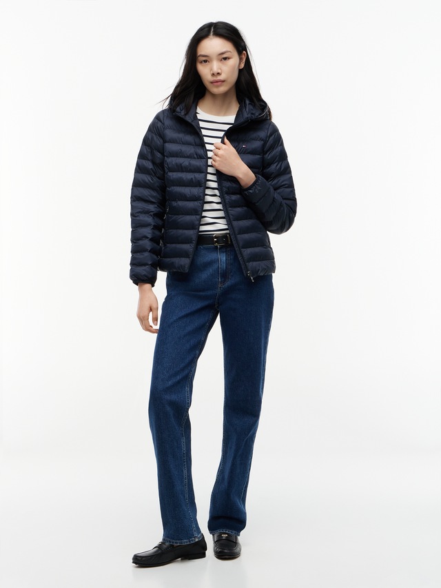 Tommy Hilfiger Steppjacke »LW PADDED GLOBAL STRIPE JACKET« Global Serie TH WOMEN, mit Kapuze sportive Kapuze mit Global Stripe