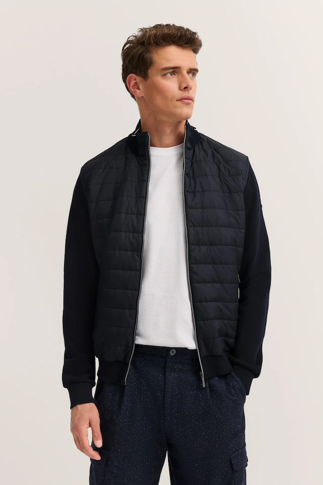 bugatti Sweatjacke »Basic Essential« Modern Fit in Stepp-Optik