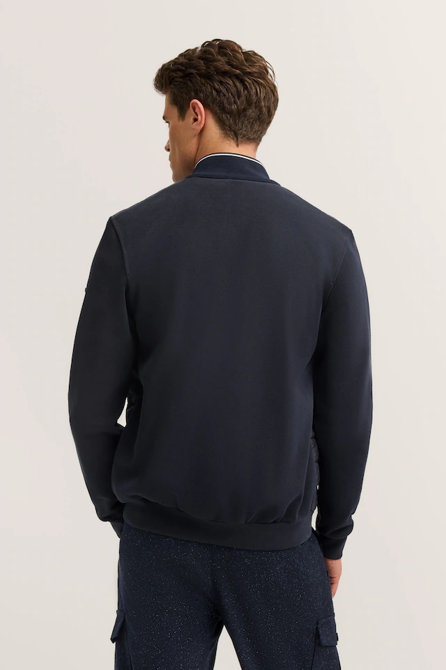 bugatti Sweatjacke »Basic Essential« Modern Fit in Stepp-Optik