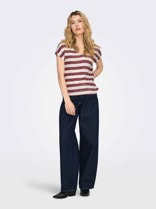 ONLY V-Shirt »ONLLIRA LIFE S/S V-NECK TOP JRS NOOS«