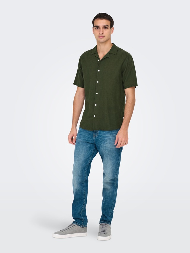 ONLY & SONS Kurzarmhemd »ONSCAIDEN SS SOLID RESORT LINEN NOOS«