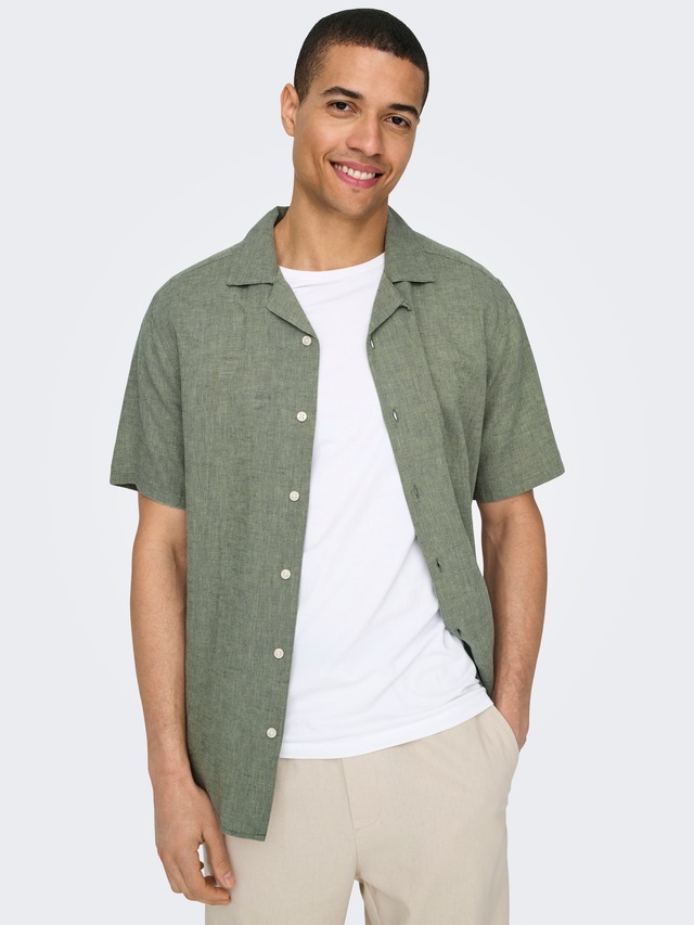 ONLY & SONS Kurzarmhemd »ONSCAIDEN SS SOLID RESORT LINEN NOOS«